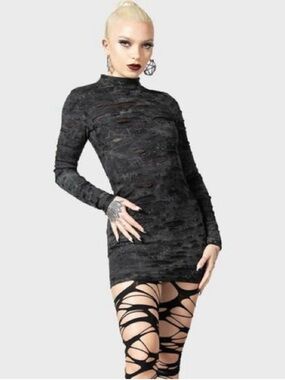 killstar wake the dead shirt dress Killstar | Dresses | Killstar Size S Gothic Wake The Dead Shirt Dress Black  Lace Ruffles Button Front